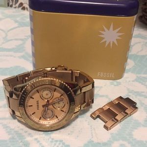 Rose Gold Fossil Watch